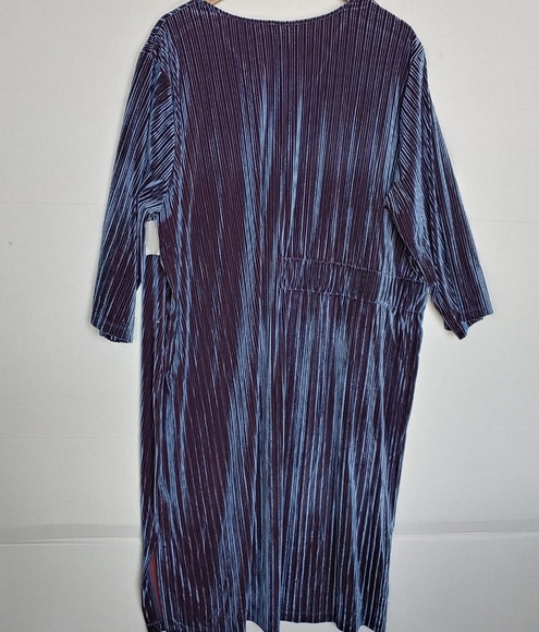 Velvet blue and plum dress - Picture 4 of 9